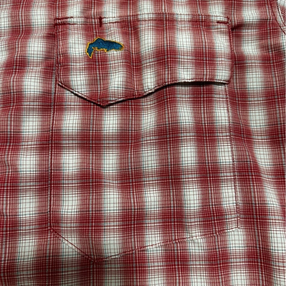 Simms Pearl Snap Shirt Plaid Vented Fishing Shirt Men’s Size Large - Picture 2 of 10